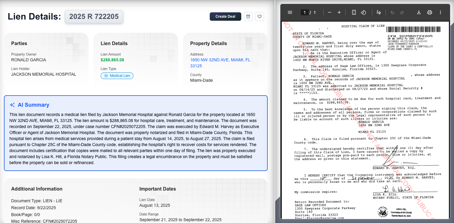 Enriched Lien Data